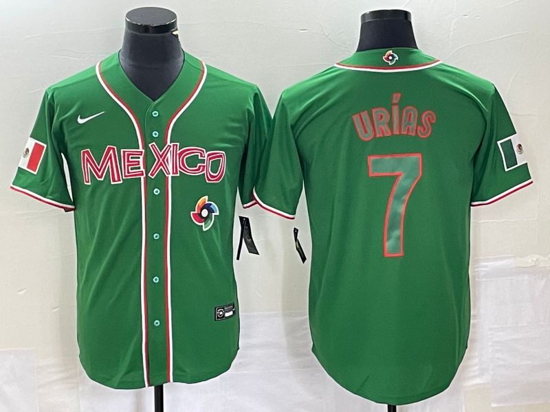 Men 2023 World Cub Mexico 7 Urias Green green Nike MLB Jersey2